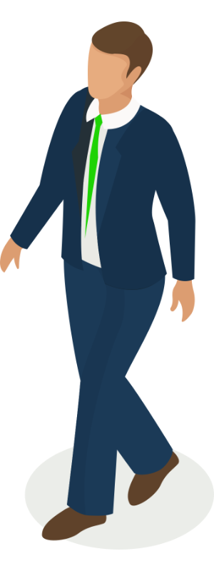 Figura isometrica uomo in giacca e cravatta